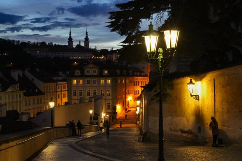 Prague - Night falls on Nedurova Street