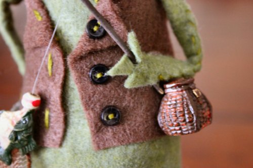 Felt Mouse Tutorial - Grandpa FisherMouse - Vest Close-Up