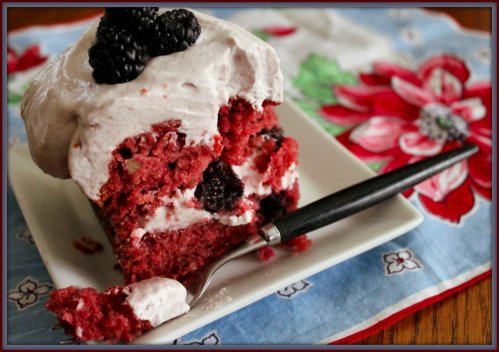 Blackberry Cake - A Slice - Inside NanaBread's Head