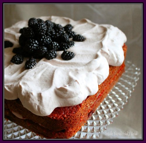 Blackberry Cake & Vintage Square Cakestand - Inside NanaBread's Head