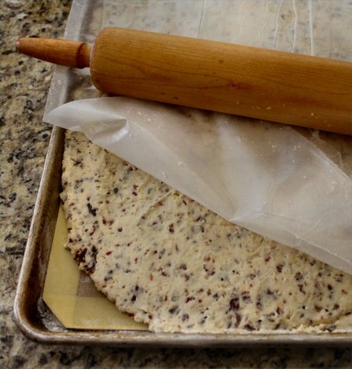 Cherry Almond Shortbreads - Pressing Into Pan - Inside NanaBread's Head