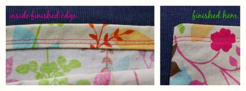 DIY Pillowcase - Finished Hem Collage